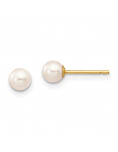 4MM Round Pearl Stud Earrings in 14KT Yellow Gold prix pour 