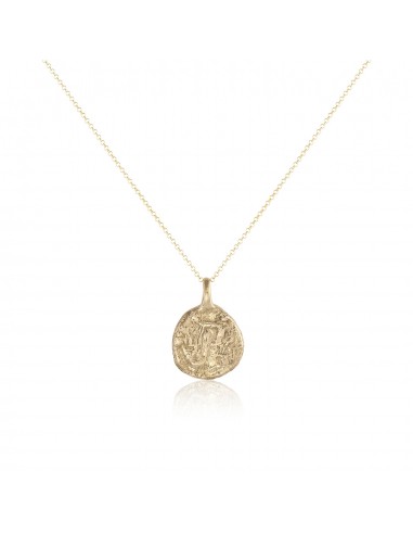 Gold Ancient Coin Necklace brillant des détails fins