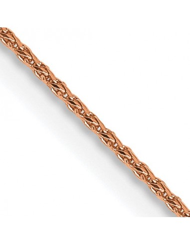 14KT Rose Gold 20-inch 1MM Diamond-cut Lobster Clasp Spiga Link Chain basket pas cher