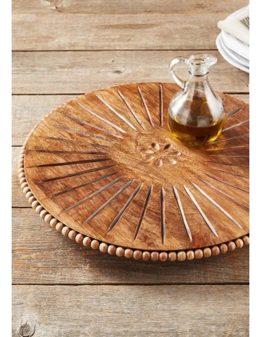 Beaded Carved Wooden Lazy Susan la chaussure