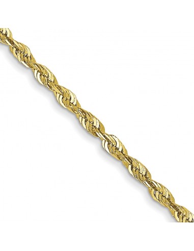 10KT Yellow Gold 20-inch 1.5MM Diamond-cut Lobster Clasp Rope Extra-Light Chain À commander