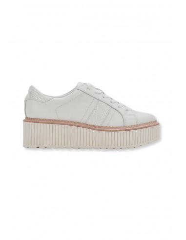 "Tiger" White Leather Lace Up Sneakers with Platform Sole Comment ça marche