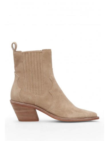 Senna Almond Suede Cowboy Boot with Pointed Toe en stock