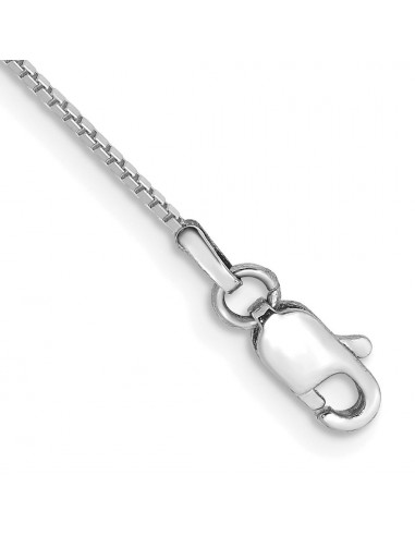 10KT White Gold 9-inch 0.9MM Lobster Clasp Box Chain Anklet en linge