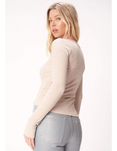 Voyager Notch Neck Ribbed Long Sleeve en linge