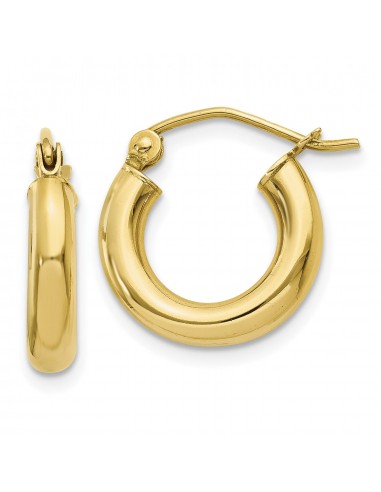 10KT Yellow Gold 9X3MM Hoop Earrings de France