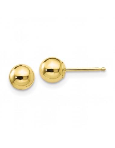 10KT Yellow Gold 5MM Ball Stud Earrings Livraison rapide