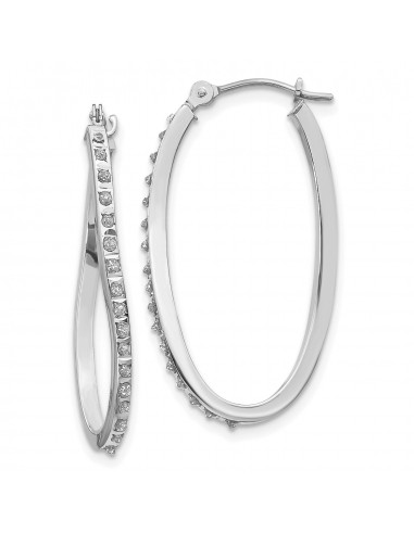 Diamond Fascination 14KT White Gold Diamond 30X1MM Diamond Accent Twist Hoop Earrings online