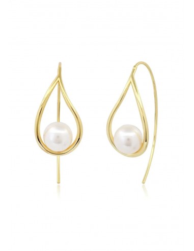 Gold Teardrop French Wire Pearl Earrings Economisez 