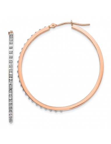 Diamond Fascination 14KT Rose Gold Diamond 40X2MM Diamond Accent Hoop Earrings ouvre sa boutique