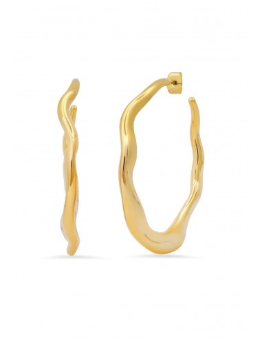 Large Wavy Thin Gold Hoop Earrings la colonne vertébrale