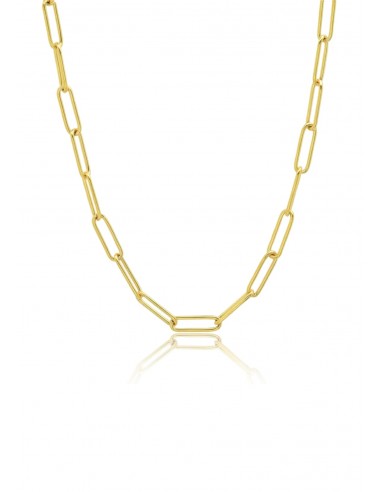 Gold Oval Links Chain Necklace en linge