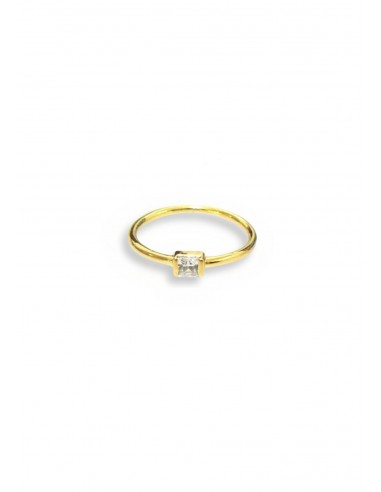 Simple Gold Ring with Clear Stone les ctes