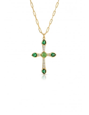 Camille Cross Necklace, Jade de l' environnement