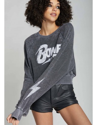 Bowie Bold Long Sleeve Crop Sweatshirt - Black 2023