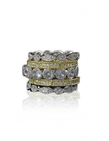 Five Band Stackable Gold Silver Rings Vous souhaitez 