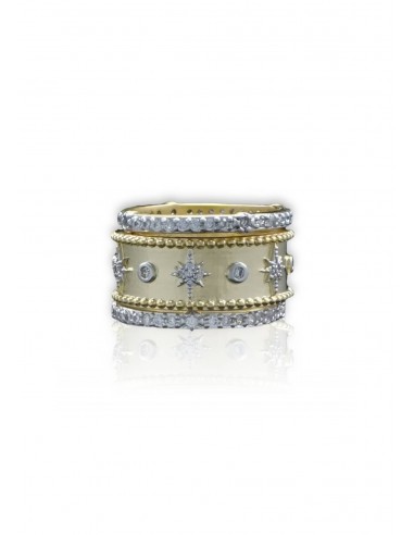 Gold Center Ring with Pave Starburst 3 Ring Set 50-70% off 