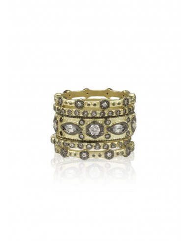 Gold Black Stackable Rings Round Diamond livraison et retour toujours gratuits