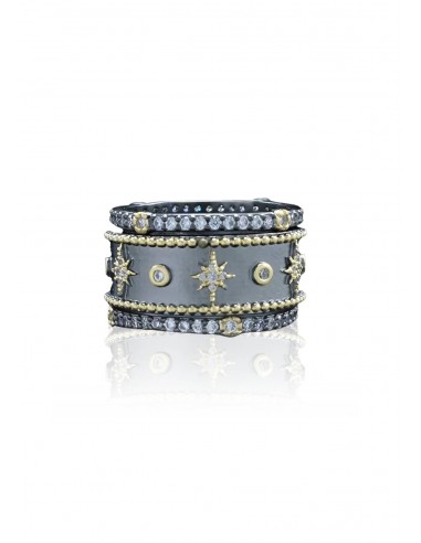 Black/Gold Center Ring with Pave Starburst 3 Ring Set d'Europe débarque