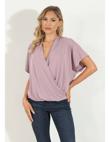 Cupro Surplice Tee - Light Mauve de technologie