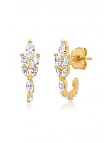 Art Deco Leaf Huggie Earrings Voir les baskets