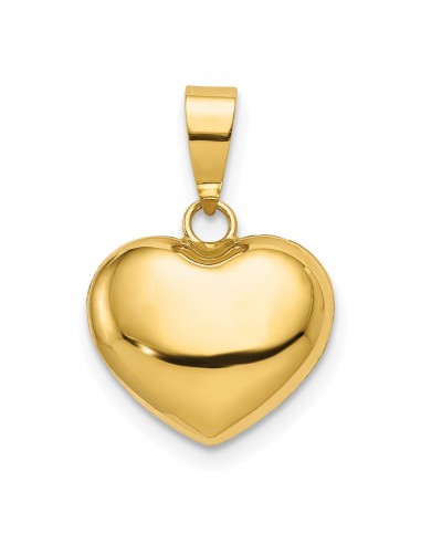 14KT Yellow Gold 16X12MM Three Dimensional Heart Pendant. Chain Not Included solde