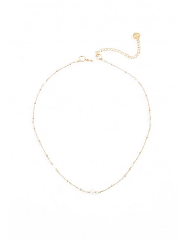 Gold Curb Satellite Chain Beaded Necklace les muscles