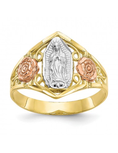 10KT Tri-Color Gold Guadalupe Ring Size 6 l'achat 