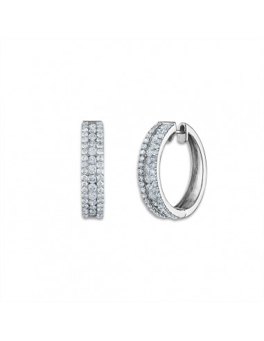 3 CTW Lab Grown Diamond Hoop Earrings in 14KT White Gold Paris Déstockage Promo