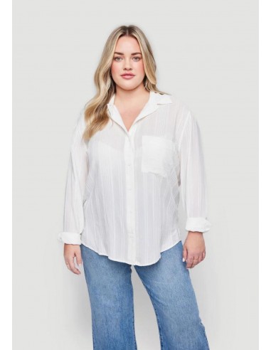 Paige Long Sleeve White Button-Down Jusqu'à 80% De Réduction