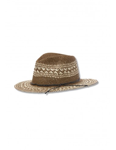 Hayden Sun Hat with Contrasting Weave - Brown ou a consommer sur place