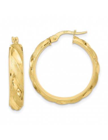 10KT Yellow Gold 27X25MM Twist Hoop Earrings Jusqu'à 80% De Réduction