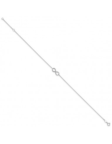 10KT White Gold 9-inch Infinity Anklet solde