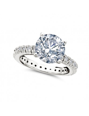 Crislu Platinum Plated Sterling Silver and Cubic Zirconia Solitaire Ring vente chaude votre 