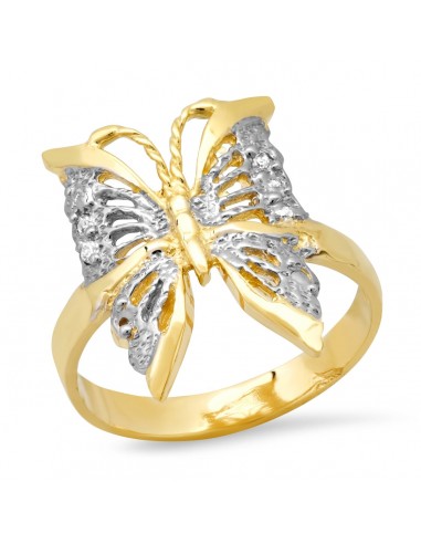 Roberto Martinez 14KT Yellow Gold Cubic Zirconia Butterfly Ring Livraison rapide