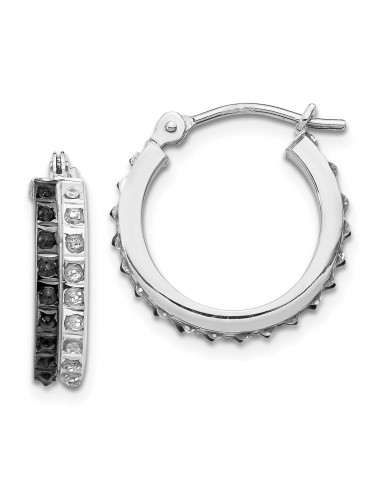 Diamond Fascination Hinged Diamond Accent Hoop Earrings in 14KT White Gold d'Europe débarque